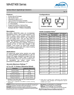 MA4ST404-287T Datasheet PDF M/A-COM Technology Solutions, Inc.