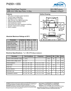 PH2931-135S Datasheet PDF M/A-COM Technology Solutions, Inc.
