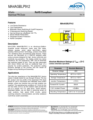 MA4AGBLP912 Datasheet PDF M/A-COM Technology Solutions, Inc.