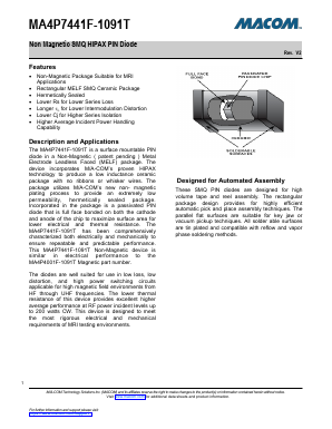 MA4P7441F-1091T Datasheet PDF M/A-COM Technology Solutions, Inc.