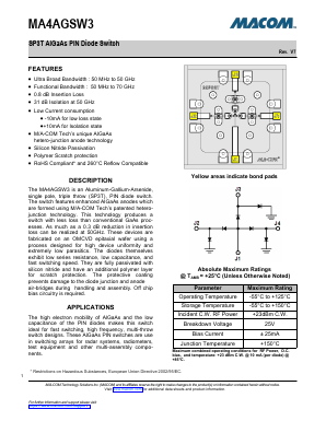 MA4AGSW3 Datasheet PDF M/A-COM Technology Solutions, Inc.