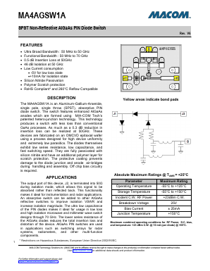 MA4AGSW1A Datasheet PDF M/A-COM Technology Solutions, Inc.