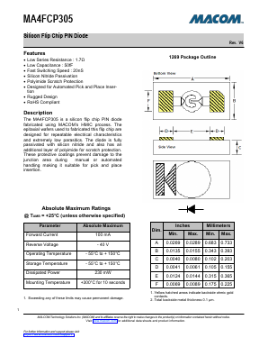 MA4FCP305 Datasheet PDF M/A-COM Technology Solutions, Inc.