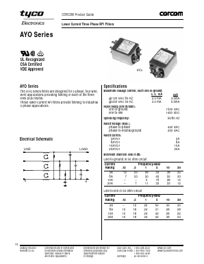 10AYO1 Datasheet PDF Tyco Electronics