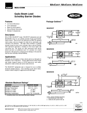MA4E2039 Datasheet PDF Tyco Electronics