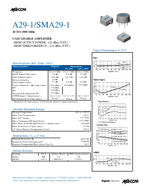SMA29-1 Datasheet PDF Tyco Electronics