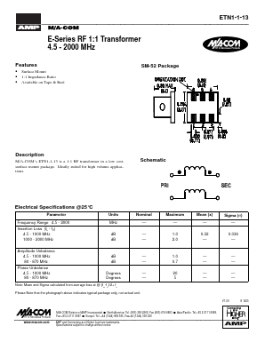 ETN1-1-13 Datasheet PDF Tyco Electronics