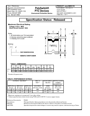 NANOSMDC150 Datasheet PDF Tyco Electronics