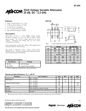 AT-255TR Datasheet PDF Tyco Electronics