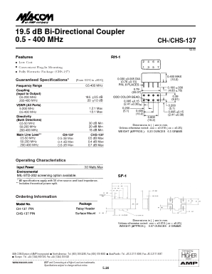 CH-CHS-137 Datasheet PDF Tyco Electronics
