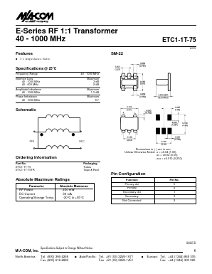 ETC1-1T-75TR Datasheet PDF Tyco Electronics