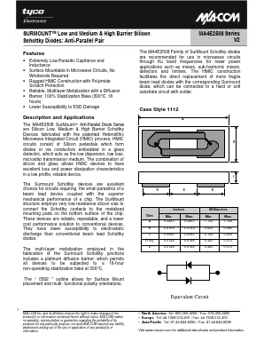 MA4E2508L-1112T Datasheet PDF Tyco Electronics