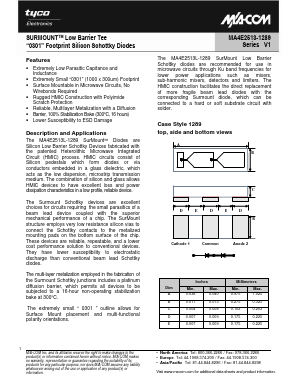 MA4E2513L-1289W Datasheet PDF Tyco Electronics