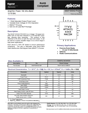 MAAP-000042-PKG003 Datasheet PDF Tyco Electronics