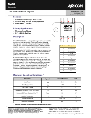 MAAPGM0029 Datasheet PDF Tyco Electronics