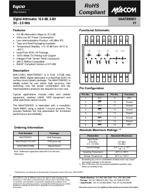 MAATSS0021TR-3000 Datasheet PDF Tyco Electronics