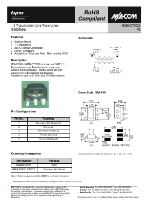 MABA-008031-CT39TB Datasheet PDF Tyco Electronics