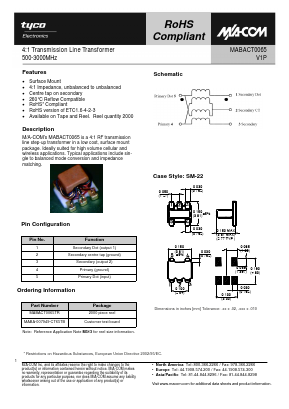 MABACT0065TR Datasheet PDF Tyco Electronics