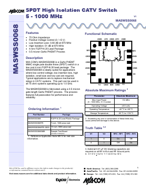 MASWSS0068 Datasheet PDF Tyco Electronics