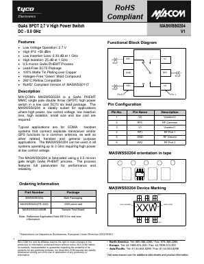 MASWSS0204 Datasheet PDF Tyco Electronics