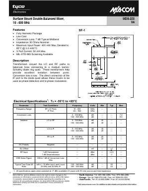 MDS-223 Datasheet PDF Tyco Electronics