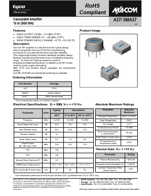 SMA37 Datasheet PDF Tyco Electronics