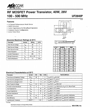 UF284OP Datasheet PDF Tyco Electronics