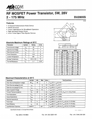 DU2805S Datasheet PDF Tyco Electronics