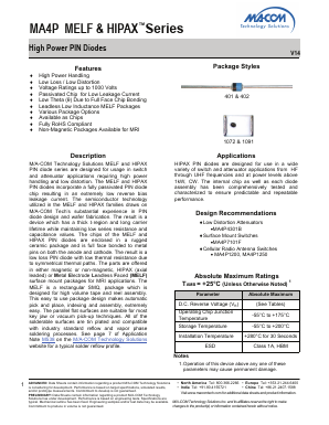 MA4P4301F-1091T Datasheet PDF Tyco Electronics