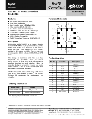 MASWSS0200 Datasheet PDF Tyco Electronics