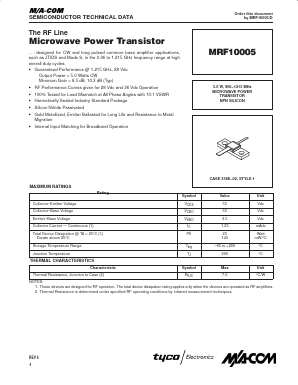 MRF10005 Datasheet PDF Tyco Electronics