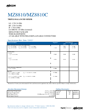 MZ8810C Datasheet PDF Tyco Electronics