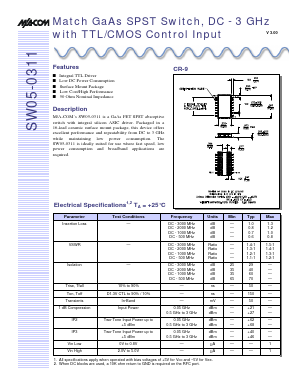 SW05-0311 Datasheet PDF Tyco Electronics