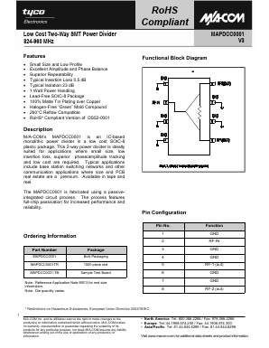 MAPDCC0001-TB Datasheet PDF Tyco Electronics