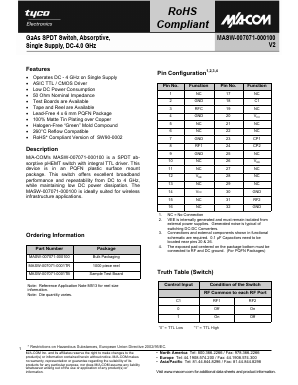 MASW-007071-0001TR Datasheet PDF Tyco Electronics