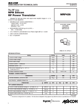 MRF426 Datasheet PDF Tyco Electronics