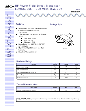 MAPLST0810-045CF Datasheet PDF Tyco Electronics