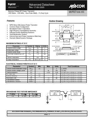 MAPRST1030-1KS Datasheet PDF Tyco Electronics
