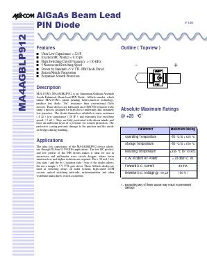 MA4AGBLP912 Datasheet PDF Tyco Electronics