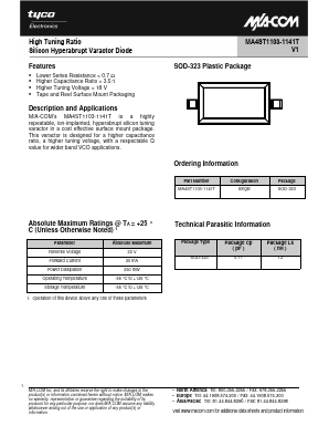 MA4ST1103-1141T Datasheet PDF Tyco Electronics