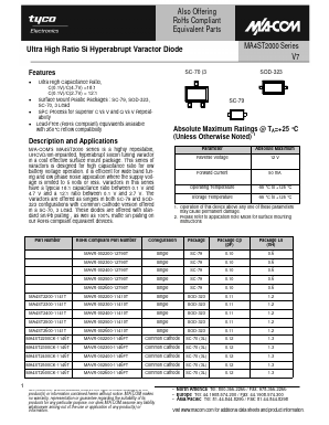 MA4ST2500-1141T Datasheet PDF Tyco Electronics