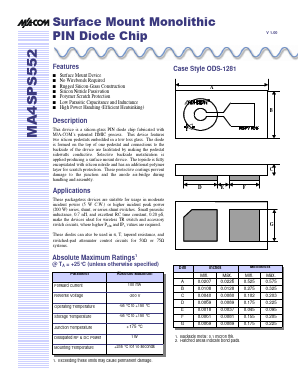 MA4SPS552 Datasheet PDF Tyco Electronics