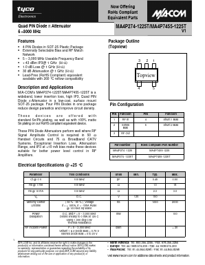 MA4P274-1225T Datasheet PDF Tyco Electronics
