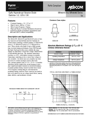 MA46452 Datasheet PDF Tyco Electronics