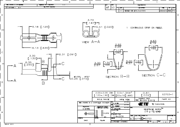 63703-1 Datasheet PDF Tyco Electronics