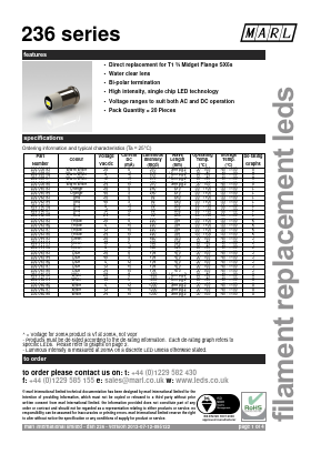 236-045-96 Datasheet PDF Marl International Limited