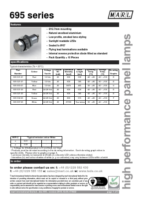 695-501-21-52 Datasheet PDF Marl International Limited