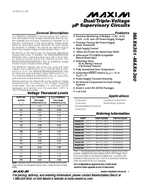 MAX6354TYUK-T Datasheet PDF Maxim Integrated