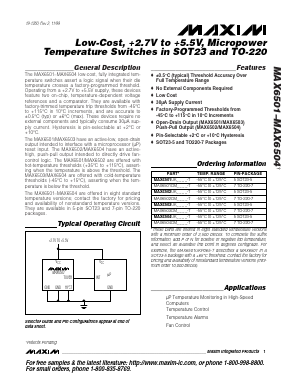MAX6502UKP105-T Datasheet PDF Maxim Integrated