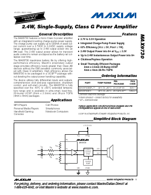 MAX9730 Datasheet PDF Maxim Integrated